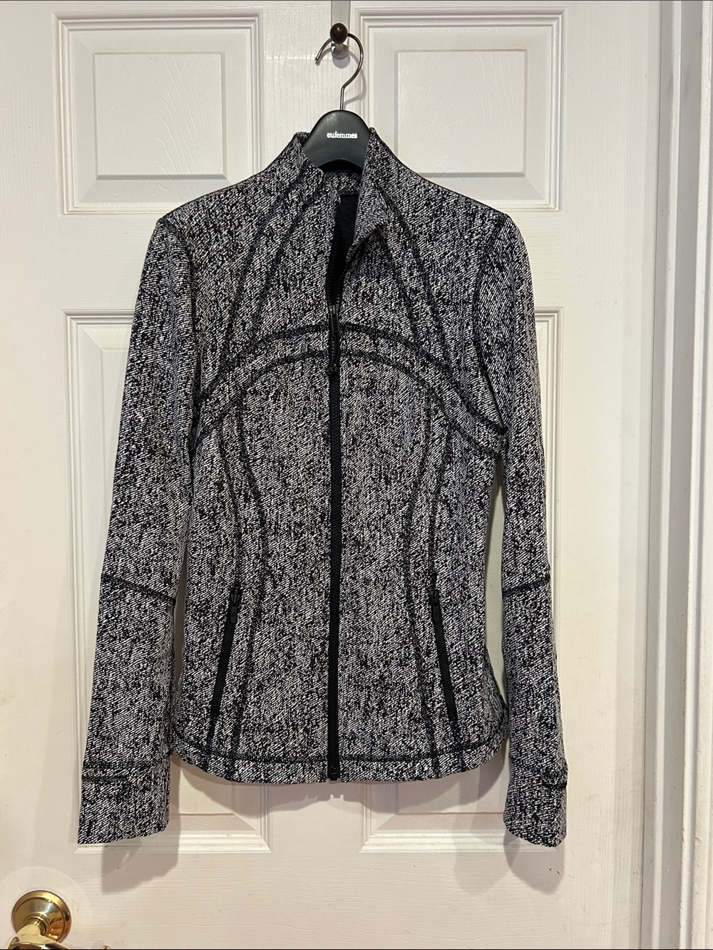 lululemon athletica Black & White Textured Zip Jacket